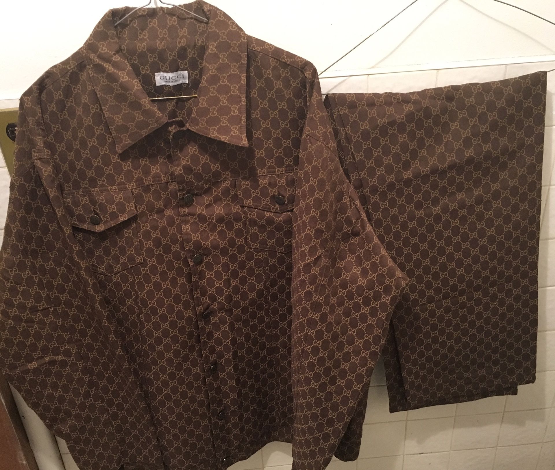 Gucci Brown Denim Set