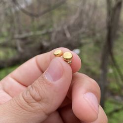 Hand Made Solid 24k Gold Earrings 