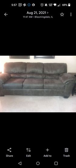 Gray Microfiber 3-Seat Sofa