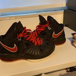 Lebron 8 P.S. “Black Sport Red White” Nike Basketball Size 7
