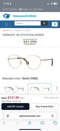 Versace VE gold glasses