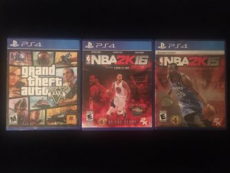 Sony Playstation 4 PS4 Game Lot of 3 GTA V NBA 2K15/2K16(Post Nintendo era)
