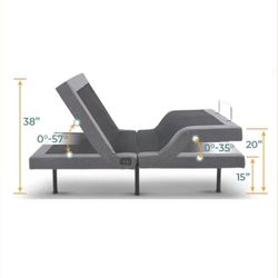 Full Premier Adjustable Bed Mattress Base with Massage, Wireless Remote, USB Port-Ergonomic Head and Foot Incline