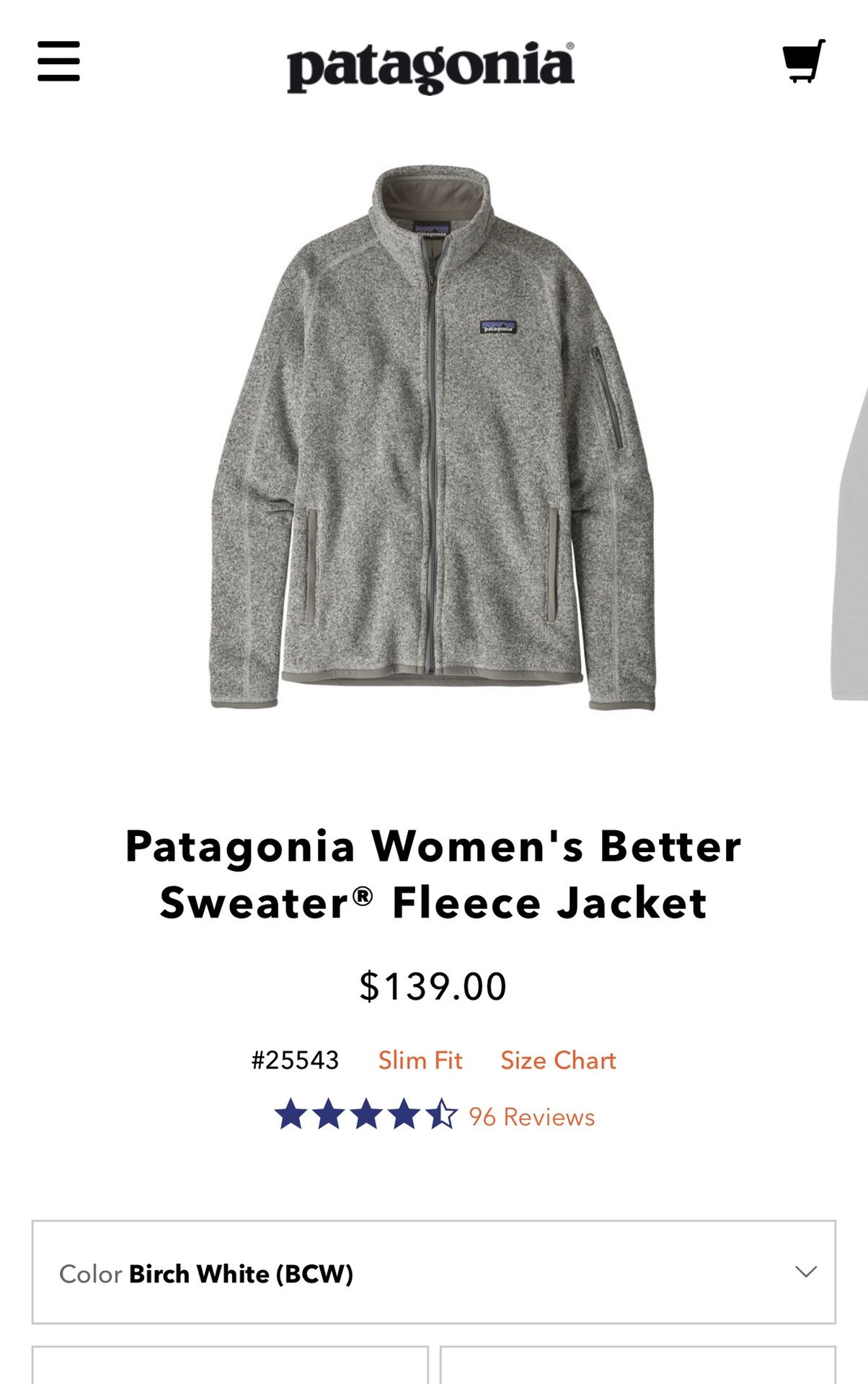 Patagonia brand new gray jacket