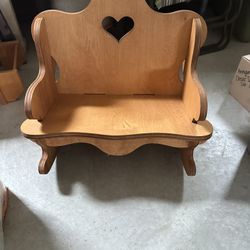 Wooden 2-seater Rocking Chair For Dolls