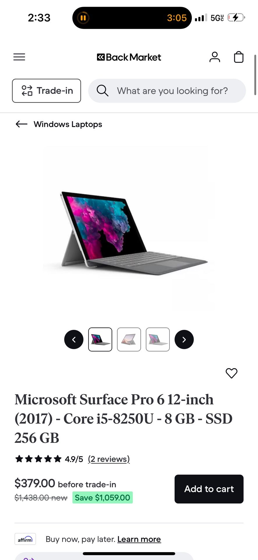 Microsoft Surface, Pro 6 Make A Offer