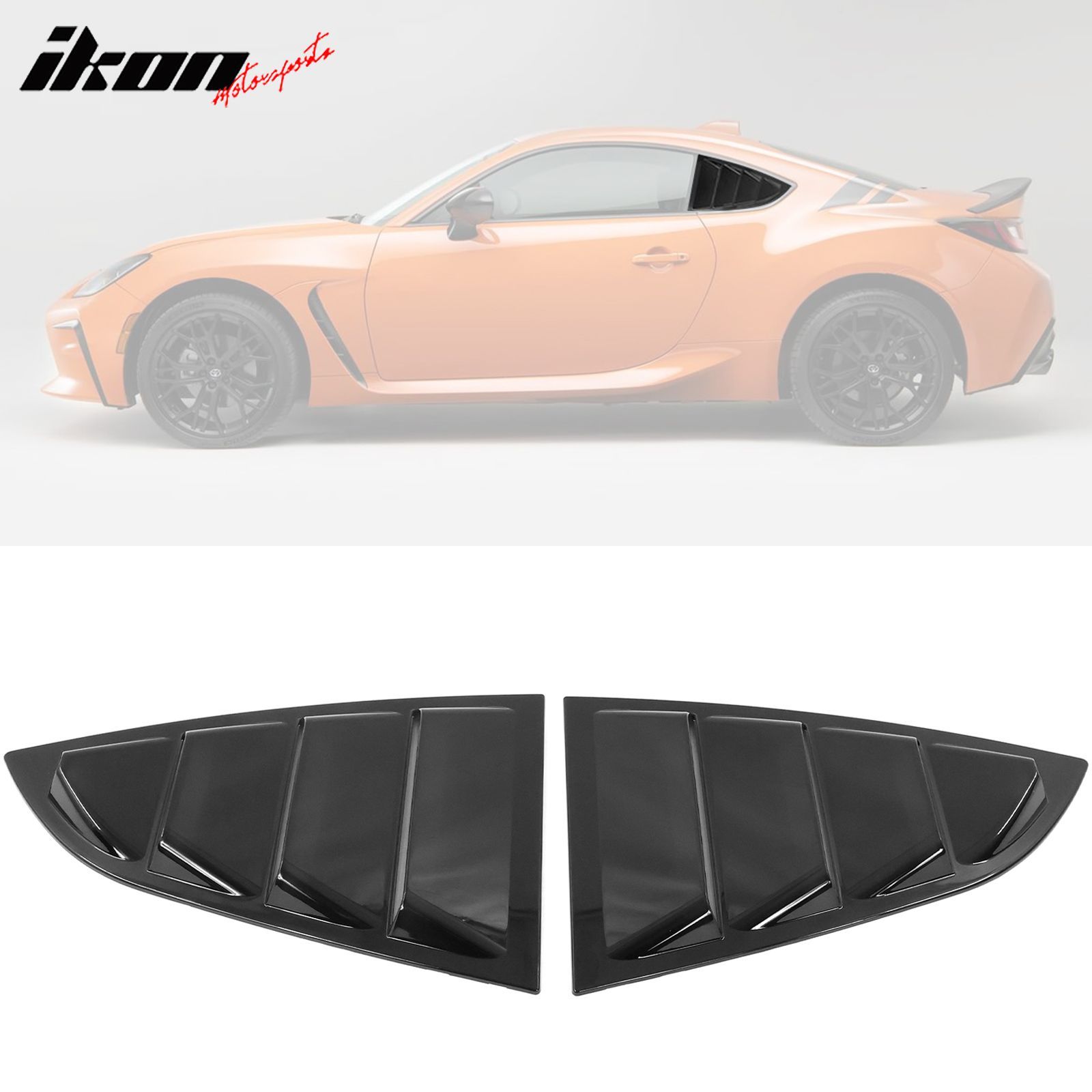 Fits 2022-2025 Subaru BRZ & Toyota GR86 Coupe IKON 2PCS Side Window Louver Scoop PC Polycarbonate