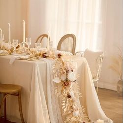 Cream And Light Pink Rose Garland