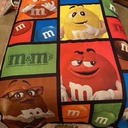 NEW M&M Chocolate Candy Characters SOFT Fleece Throw/Blanket 48x60” (SEE PHOTOS)