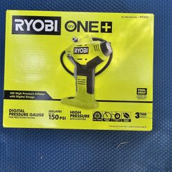 Ryobi 18V High Pressure Inflator With Pressure Guage