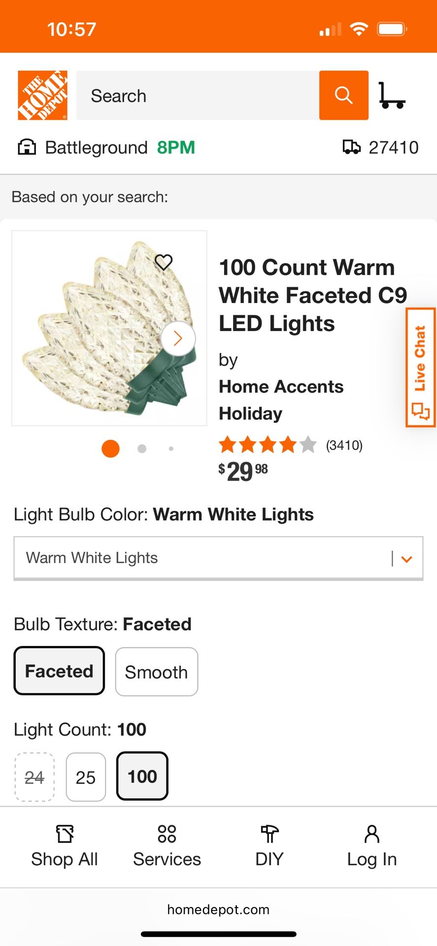 100 COUNT CHRISTMAS LIGHTS