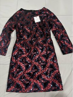 Endless rose sequin floral shift mini dress size small new