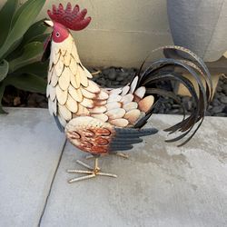 Metal Rooster Decor Yard Chicken Outdoor Garden Statue Sculpture Lawn Art