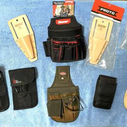 Lot Of Utility Hopers, Tool Pouches, And Phone Case