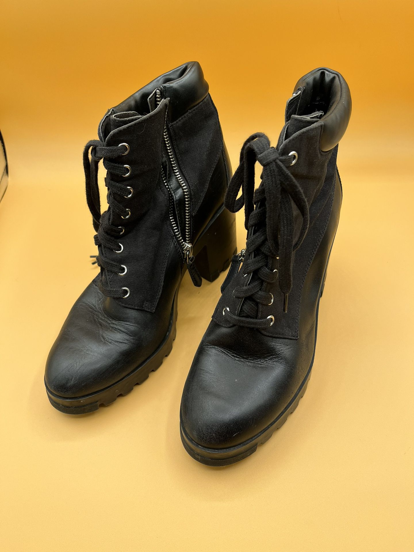 B.P. Black Military Boots- Side Zipper Size 9M