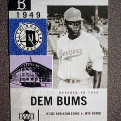 Lot 2001 Upper Deck Jackie Robinson Brooklyn Dodgers 1949 #16 MVP Baseball Card Vintage Collectible MLB Sports