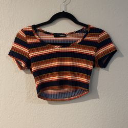 Two Piece Crop Top And Skirt Set