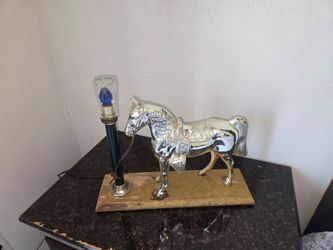 Vintage horse lamp and horse clock
