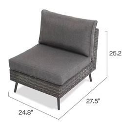 LAUSAINT HOME Outdoor Patio Furniture, 4 Piece Outdoor Sectional Sofa PE Rattan Wicker Patio Conversation Sets,  (Grey)