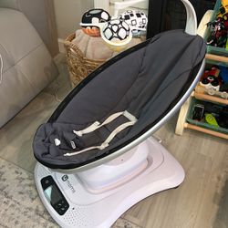 4moms mamaRoo 4 5 Unique Motions Bluetooth Enabled Multi-Motion Baby Swing - Dark Gray Cool Mesh