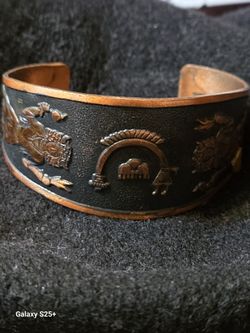 vintage solid copper cuff bracelet