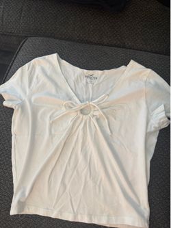 Hollister White Cropped Tee