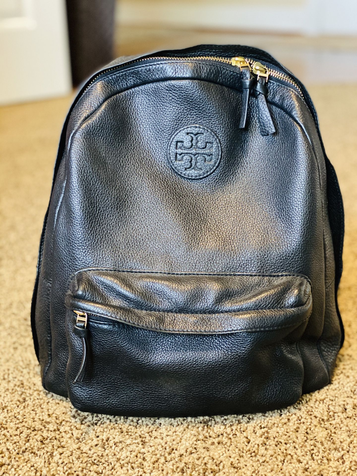 Tory Burch Black Leather Backpack