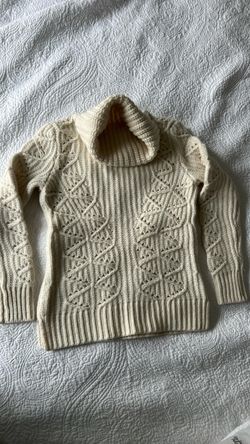 Cream Cable Knit Turtleneck Sweater