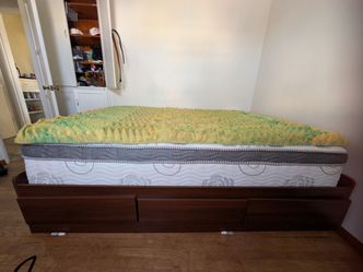 Queen Bed Frame with Storage Drawers