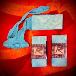 CATHY ROSE, 3 Light Blue Fishnet Tights. One Size. Fits:5"-5.9";100-170LB. One For 5$. All 3 For 12$.