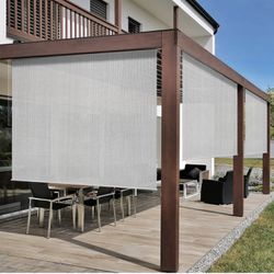 Outdoor Roller Shade Fabric for Porch Gazebo, Patio Blinds Roll Up Shade up to 95% uv block