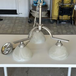 3-LIGHT BRUSHED NICKEL CHANDELIER For Free