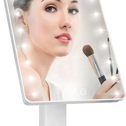 KOOKIN Lighted Vanity Makeup Mirror with 16 Led Lights 180 Degree Free Rotation Touch Screen Adjusted Brightness Battery USB Dual Supply Bathroom Beau