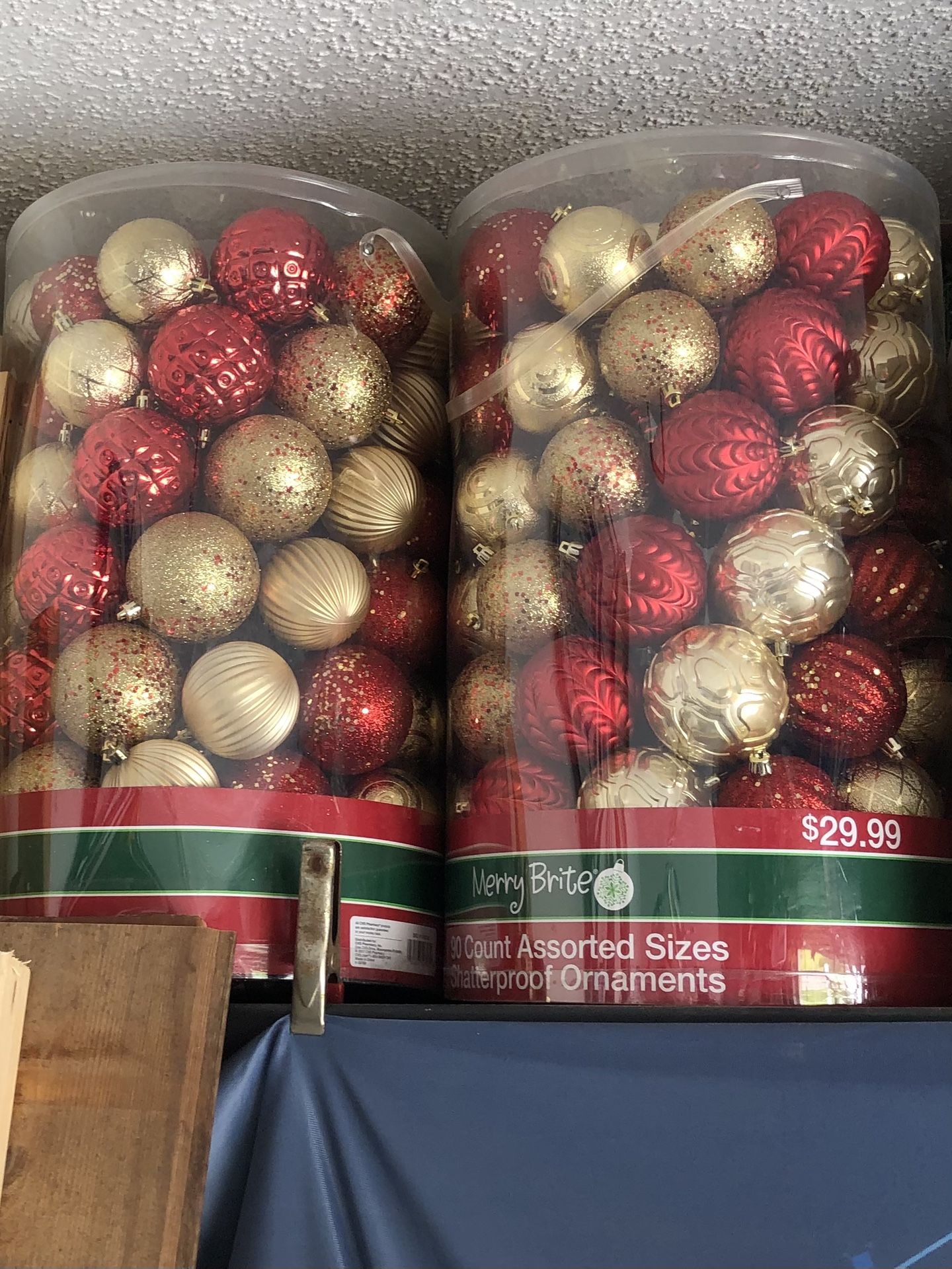 Christmas Ornaments 90 pieces in a container