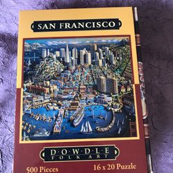 SAN FRANCISCO DOWDLE NEW IN BOX SEALED BAG MASTERPIECES JIGSAW SUITCASE PUZZLES 500 PIECES