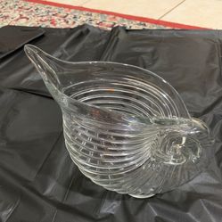 Handblown Clear Crystal Snail Shell Vase Spiral Design 10 Inch