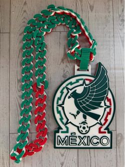 Mexico Soccer team inspired hype medallion with Cuban Link style chain