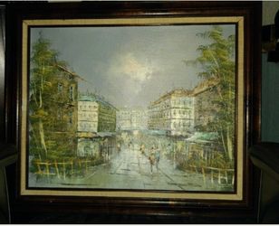 Oil painting in professional frame