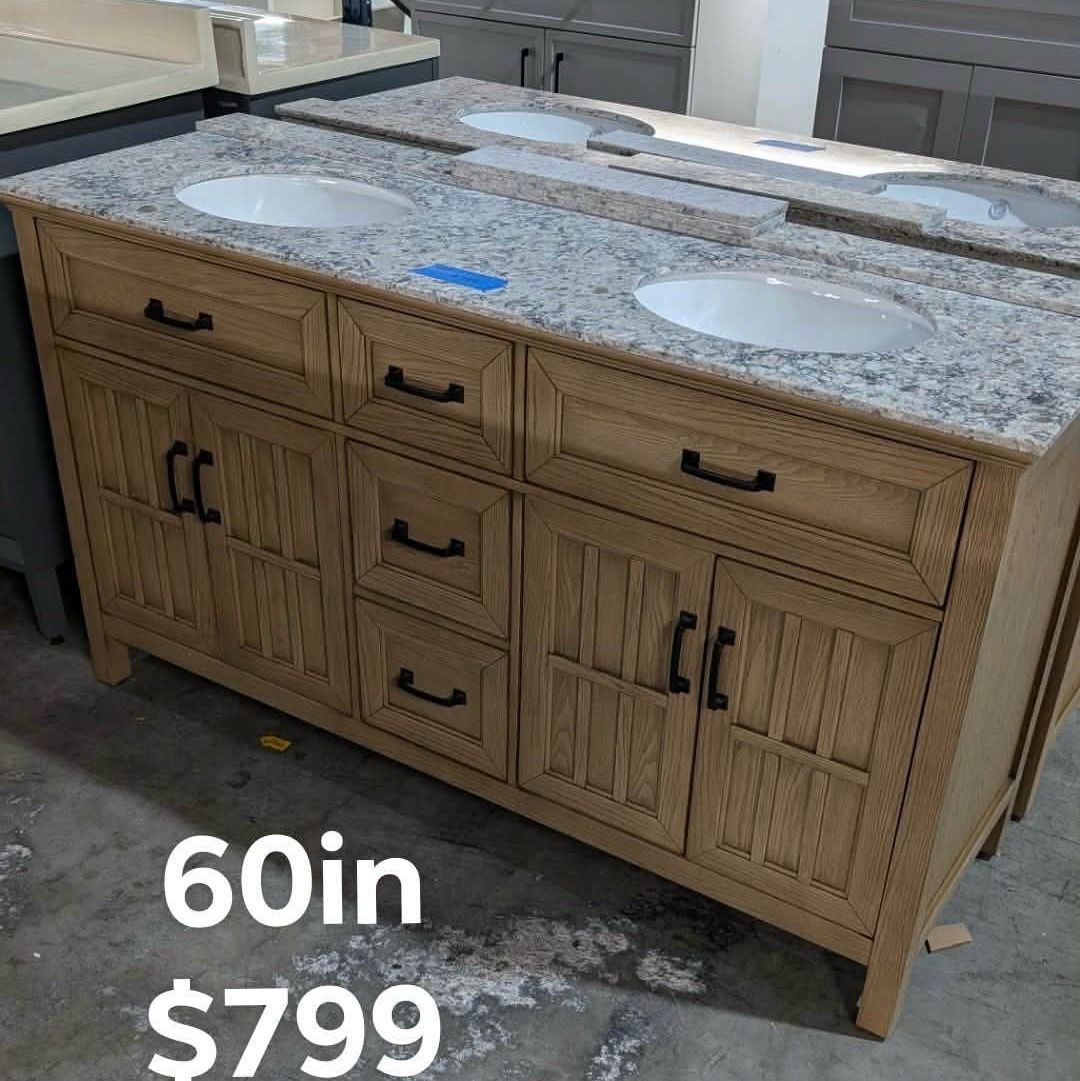 60in Double Bathroom Vanity with Top