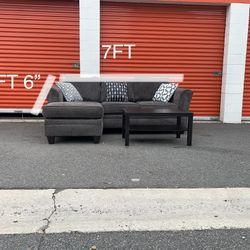 Grey Sectional Sofa With Reversible Chaise 