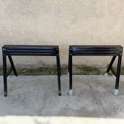 HUSKY 28.4 in. Steel Folding Sawhorse (Set of 2)