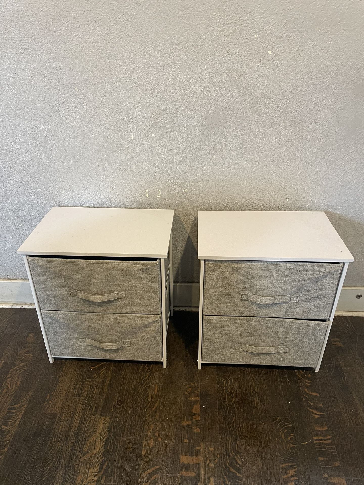 Side Nightstand Table, 2 Removable Drawers -