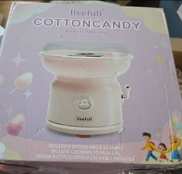Cotton Candy Machine - US Type Home Specialty Kitchen Appliance, Convenient & Complete Package with 6 Flavors Sugar Packs, 6 Sticks, Scoop, Party-Size