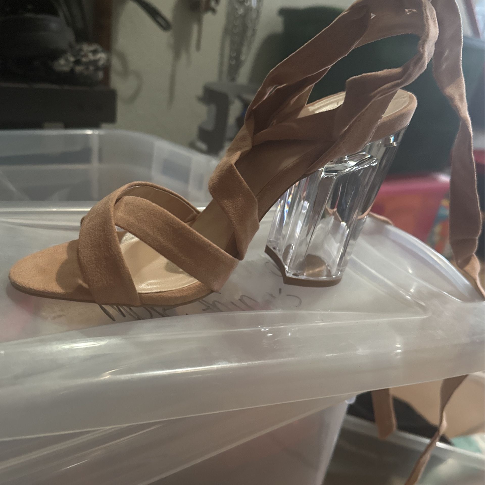 Clear Heel Sandals 