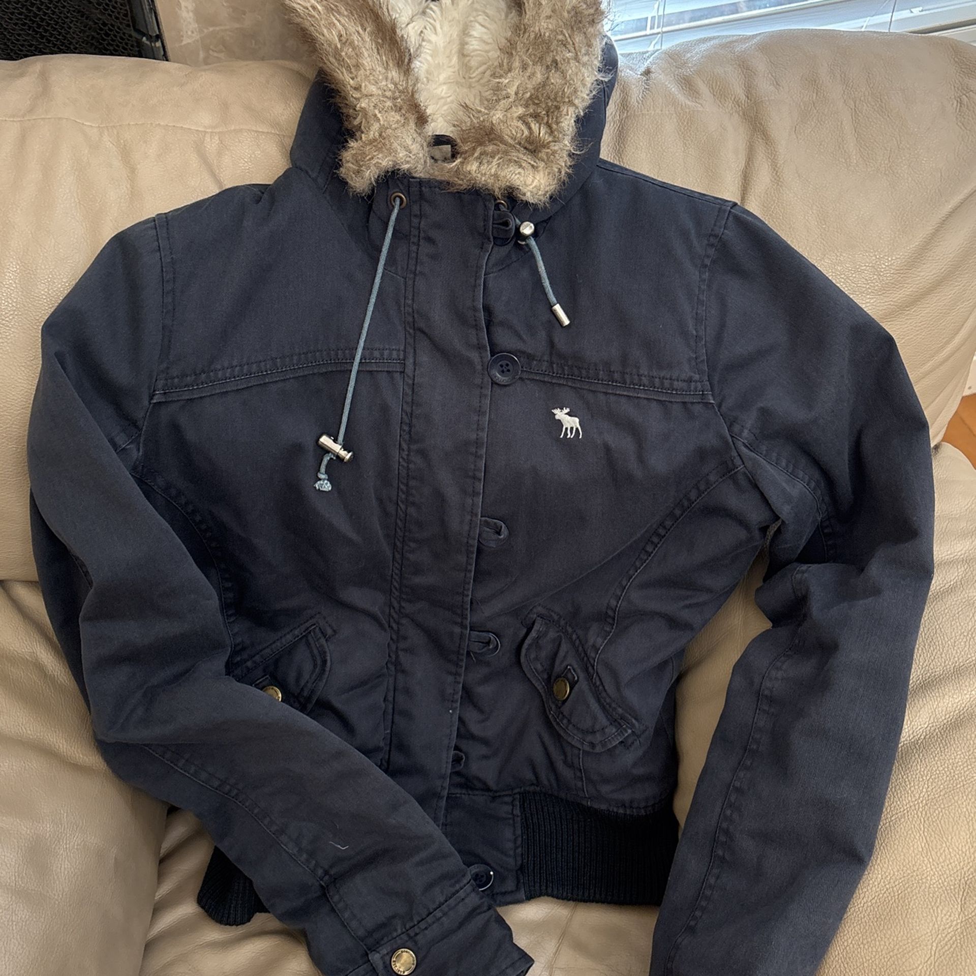 Abercrombie Sherpa Hooded Jacket Size M