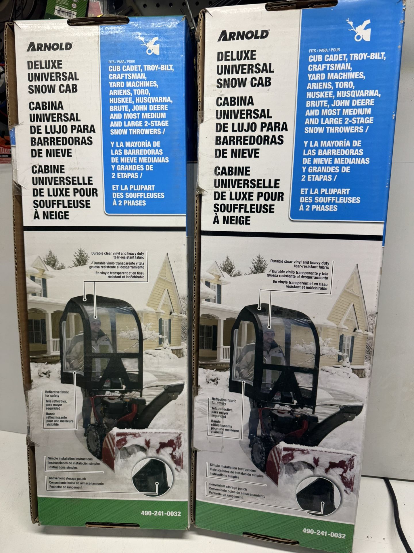 New Arnold Deluxe Universal Snow Cab. (2) Available $60 Each. Must Pick Up