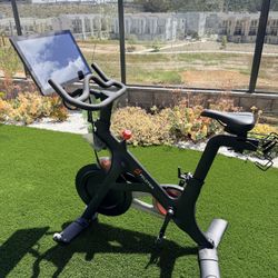 Pelaton bike great Condition ( Includes Mat + weights)