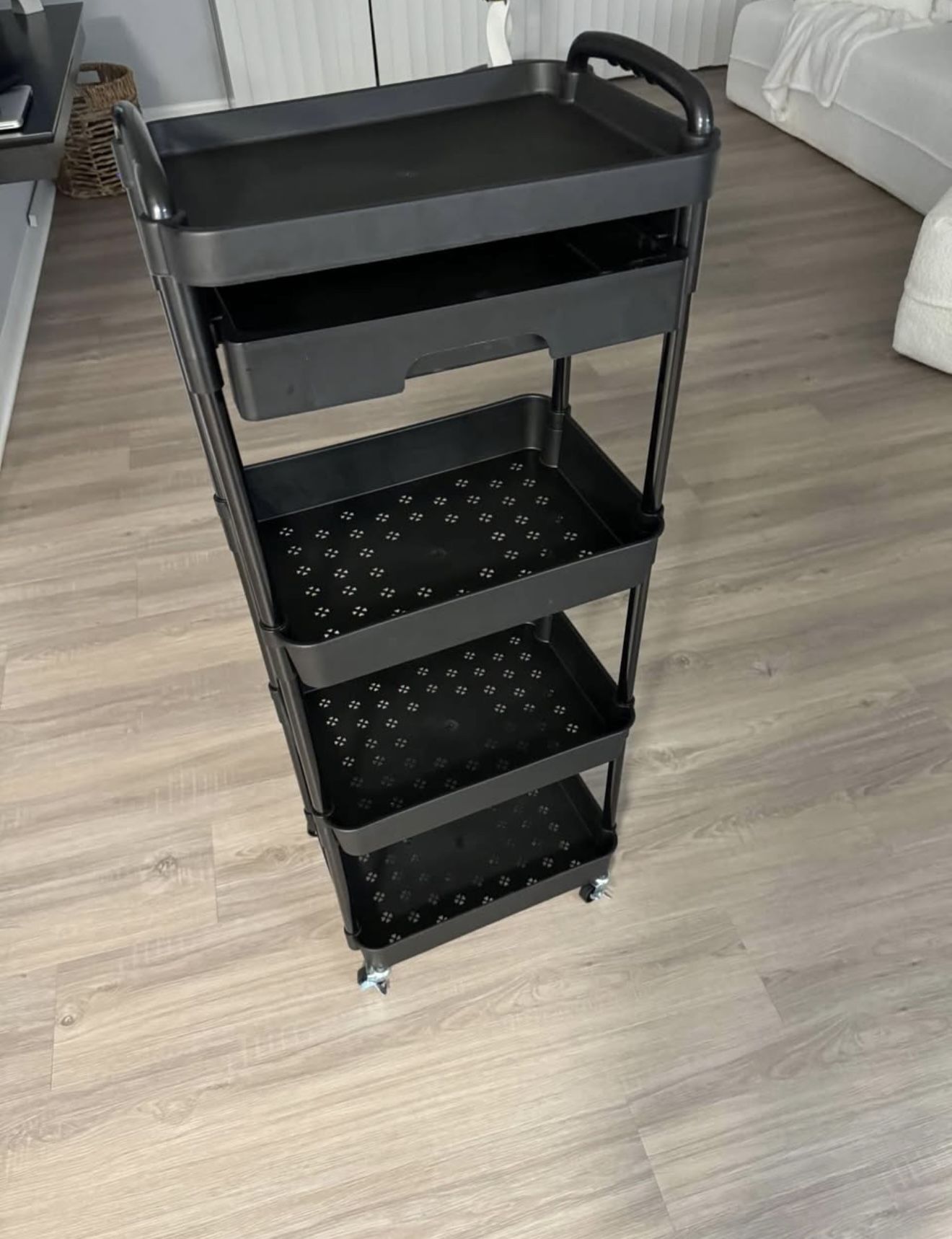 Black Rolling Cart