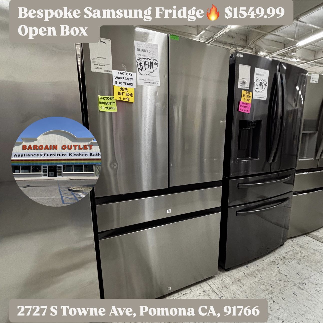 Samsung RF29BB8600QLA – 29 cu. ft. Bespoke 4-Door French Door Refrigerator! 🧊 Open Box w/ Dents & Scratches – $1,549.99!