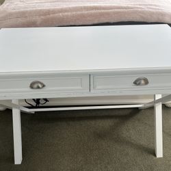 Beautiful White Desk With Two Drawers